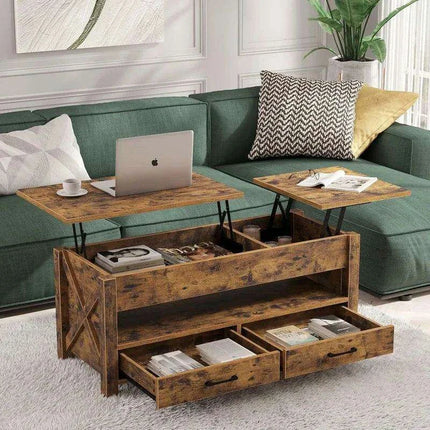 Versatile Lift-Top Coffee Table with Hidden Storage and Height Adjustment- Très Elite- Très Elite