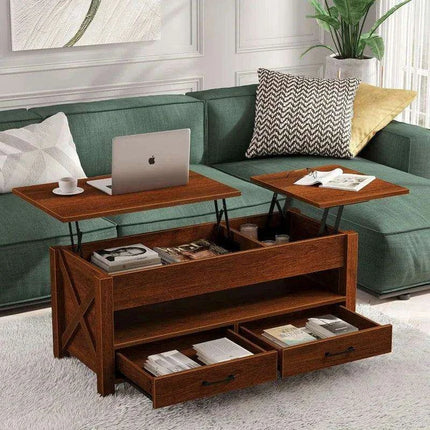 Versatile Lift-Top Coffee Table with Hidden Storage and Height Adjustment- Très Elite- Très Elite