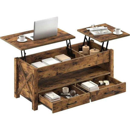 Versatile Lift-Top Coffee Table with Hidden Storage and Height Adjustment- Très Elite- Très Elite