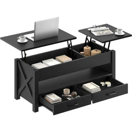 Versatile Lift-Top Coffee Table with Hidden Storage and Height Adjustment- Très Elite- Très Elite