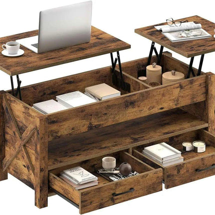 Versatile Lift-Top Coffee Table with Hidden Storage and Height Adjustment- Très Elite- Très Elite