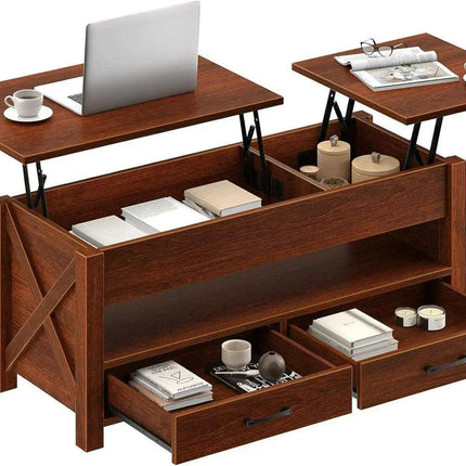 Versatile Lift-Top Coffee Table with Hidden Storage and Height Adjustment- Très Elite- Très Elite