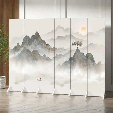 Versatile Mobile Folding Chinese Partition Screen for Hotels and Offices - Dual-Sided Conference Divider - Très Elite