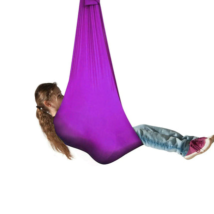 Versatile Nylon Swing Hammock for Sensory Therapy and Relaxation with Yoga Belts