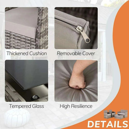 Versatile Outdoor Wicker Lounge Set for Patio and Garden - Très Elite- Très Elite