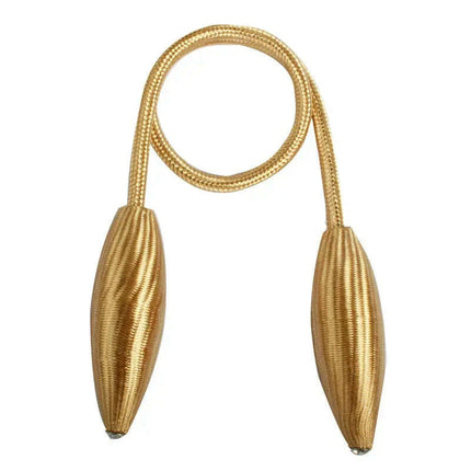 Versatile Plush Alloy Curtain Tiebacks with Adjustable Ropes for Heavy Drapes - Très Elite