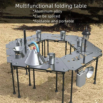 Versatile Portable Folding Aluminum Table for All-Season Outdoor Activities - Très Elite