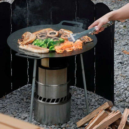 Versatile Portable Stainless Steel Korean BBQ Grill Pan for Outdoor Gatherings - Très Elite