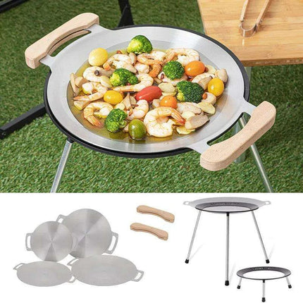 Versatile Portable Stainless Steel Korean BBQ Grill Pan for Outdoor Gatherings - Très Elite