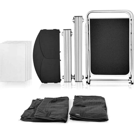 Versatile Roll-Top BBQ Table with Windscreen & Generous Storage - Black2cabinet - Très Elite