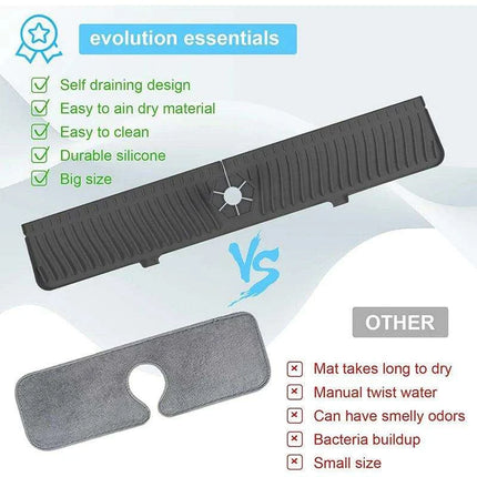Versatile Silicone Splash Guard Mat with Drip Catcher for Kitchen and Bath - Très Elite