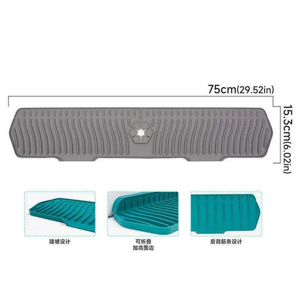 Versatile Silicone Splash Guard Mat with Drip Catcher for Kitchen and Bath - Très Elite
