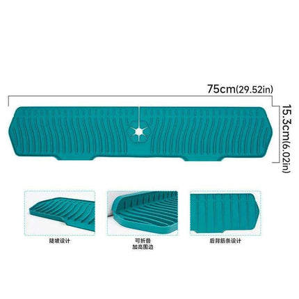 Versatile Silicone Splash Guard Mat with Drip Catcher for Kitchen and Bath..