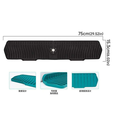 Versatile Silicone Splash Guard Mat with Drip Catcher for Kitchen and Bath - Très Elite