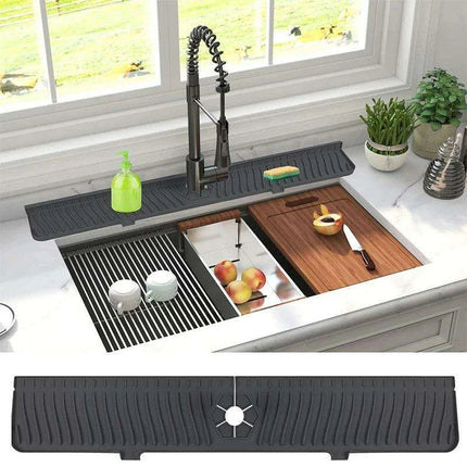 Versatile Silicone Splash Guard Mat with Drip Catcher for Kitchen and Bath - Très Elite