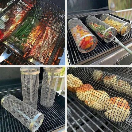 Versatile Stainless Steel BBQ Grilling Basket for Outdoor Cooking Adventures - Très Elite