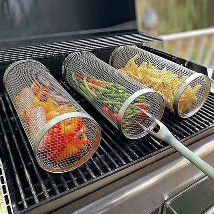 Versatile Stainless Steel BBQ Grilling Basket for Outdoor Cooking Adventures - Très Elite