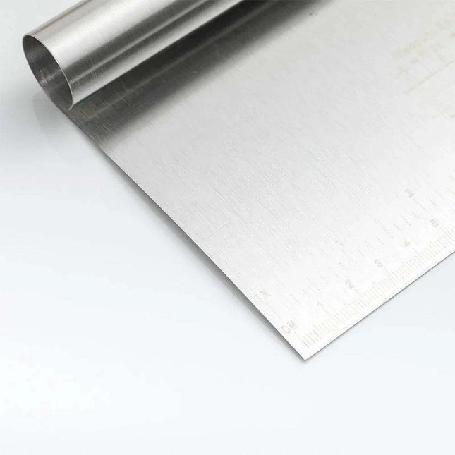 Versatile Stainless Steel Dough Cutter and Cake Slicer with Built-in Measuring Scale