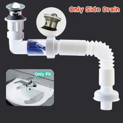 Versatile Tool-Free Sink Drainage Kit with Clog-Resistant Features for Kitchen and Bathroom..