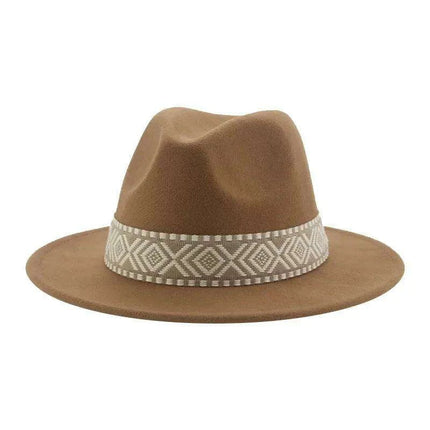 Versatile Unisex Panama Cowboy Hat - Wide Brim Fedora in Classic Camel, Black, and White Felt Options - Très Elite
