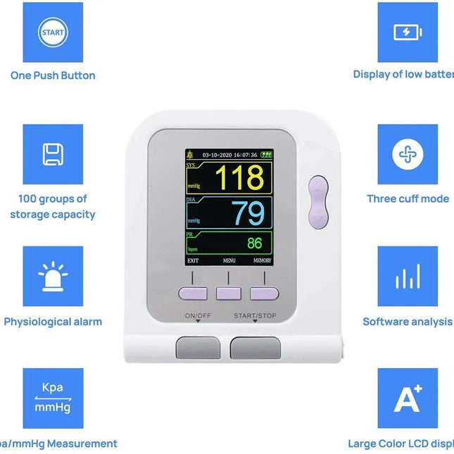 Veterinary Digital Blood Pressure Monitor for Pets - CONTEC08A-VET with Multiple Cuff Sizes and Integrated Software Solutions