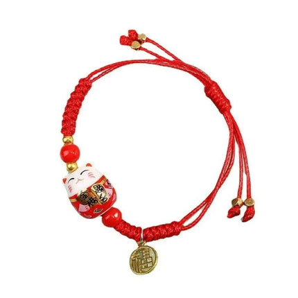 Vibrant Adjustable Lucky Cat Charm Bangles - Playful Rope Bracelets for Women and Girls, Ideal Gift for Prosperity - Très Elite