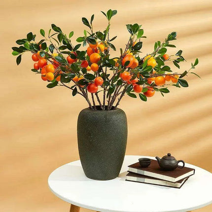 Vibrant Artificial Orange Blossom Branch for Enchanting Home and Garden Aesthetics - Très Elite