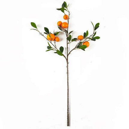 Vibrant Artificial Orange Blossom Branch for Enchanting Home and Garden Aesthetics.
