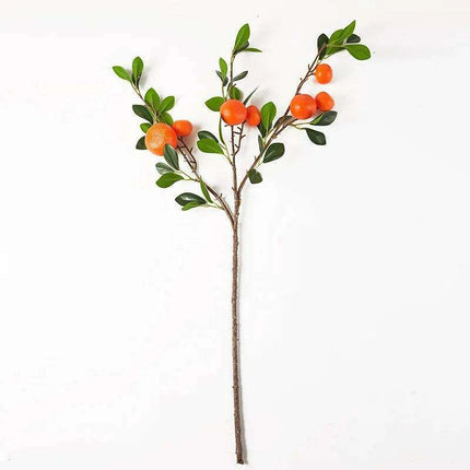 Vibrant Artificial Orange Blossom Branch for Enchanting Home and Garden Aesthetics - Très Elite