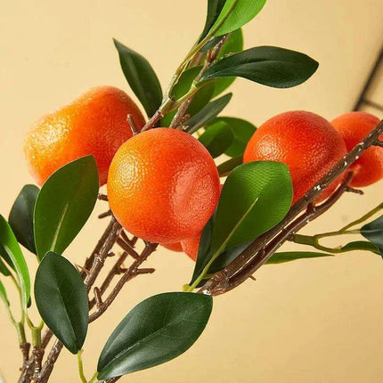 Vibrant Artificial Orange Blossom Branch for Enchanting Home and Garden Aesthetics - Très Elite