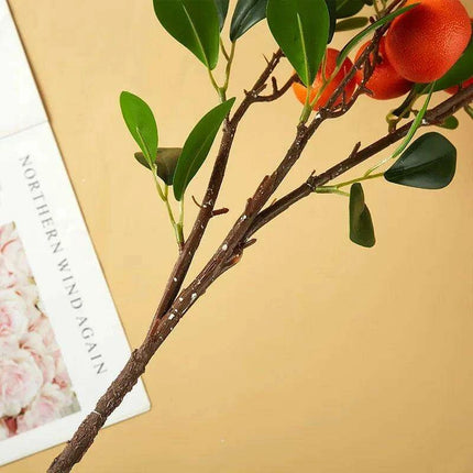 Vibrant Artificial Orange Blossom Branch for Enchanting Home and Garden Aesthetics - Très Elite