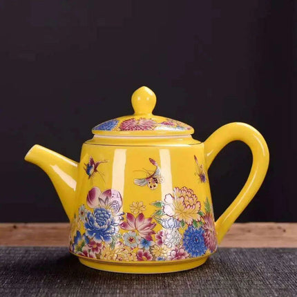 Vibrant Artisan Ceramic Kung Fu Tea Ceremony Set with Infuser and Teapot for an Enchanting Tea Experience - Très Elite