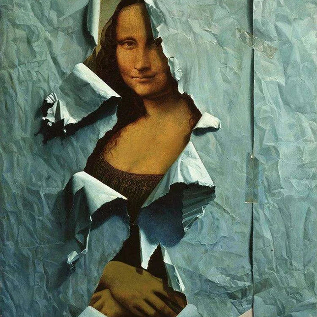 Vibrant Blue Mona Lisa Twist Canvas Art - Unique Wall Decor Upgrade