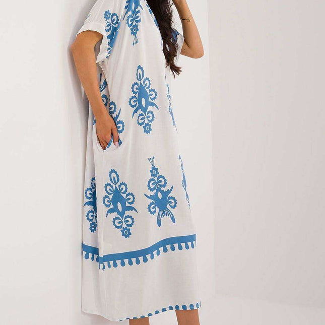 Vibrant Boho Midi Dress for Summer Elegance European