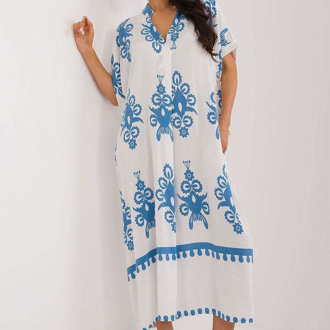 Vibrant Boho Midi Dress for Summer Elegance European