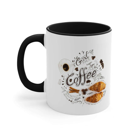 Vibrant Contrast 11oz Ceramic Coffee Mug - Chic Dual-Tone Style - Très Elite