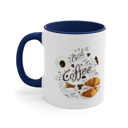 Vibrant Contrast 11oz Ceramic Coffee Mug - Chic Dual-Tone Style - Très Elite