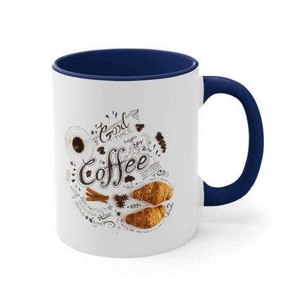 Vibrant Contrast 11oz Ceramic Coffee Mug - Chic Dual-Tone Style - Très Elite