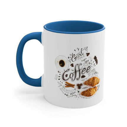 Vibrant Contrast 11oz Ceramic Coffee Mug - Chic Dual-Tone Style - Très Elite