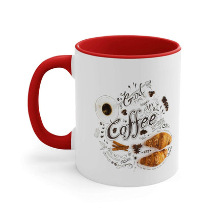 Vibrant Contrast 11oz Ceramic Coffee Mug - Chic Dual-Tone Style - Très Elite