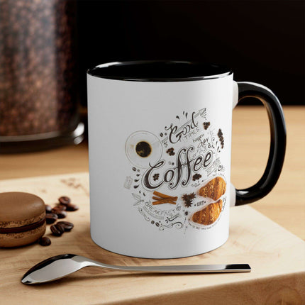 Vibrant Contrast 11oz Ceramic Coffee Mug - Chic Dual-Tone Style - Très Elite