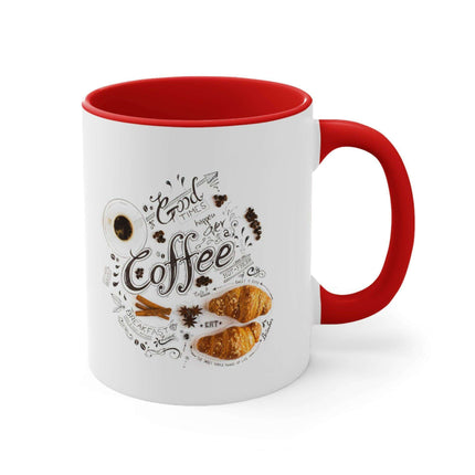 Vibrant Contrast 11oz Ceramic Coffee Mug - Chic Dual-Tone Style - Très Elite