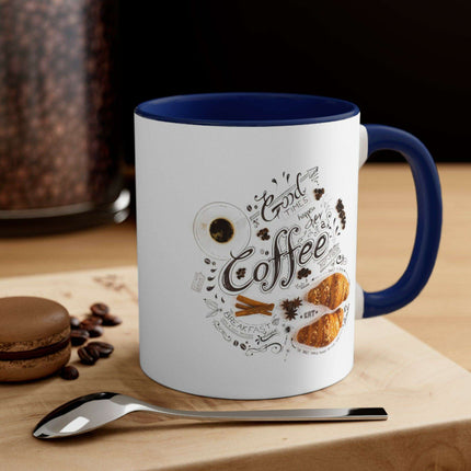 Vibrant Contrast 11oz Ceramic Coffee Mug - Chic Dual-Tone Style - Très Elite