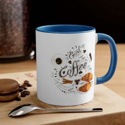 Vibrant Contrast 11oz Ceramic Coffee Mug - Chic Dual-Tone Style - Très Elite