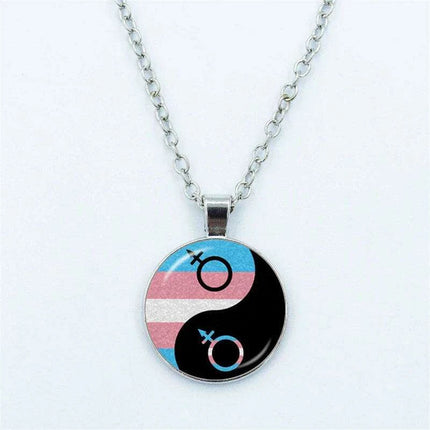 Vibrant Customizable Rainbow Glass Pendant Necklace for Love and Pride Celebration - Très Elite