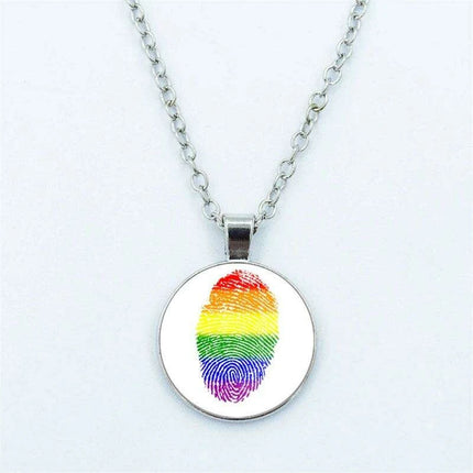 Vibrant Customizable Rainbow Glass Pendant Necklace for Love and Pride Celebration - Très Elite