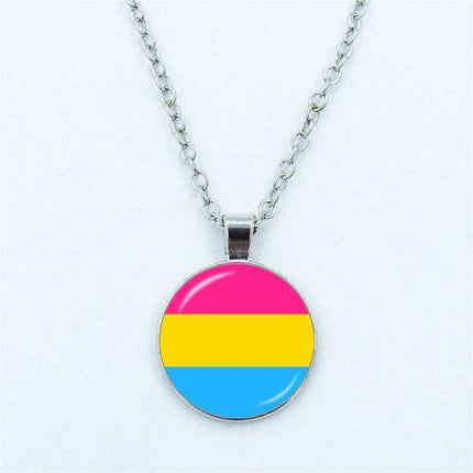 Vibrant Customizable Rainbow Glass Pendant Necklace for Love and Pride Celebration - Très Elite