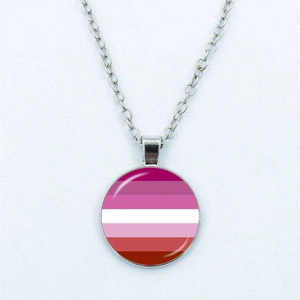 Vibrant Customizable Rainbow Glass Pendant Necklace for Love and Pride Celebration - Très Elite
