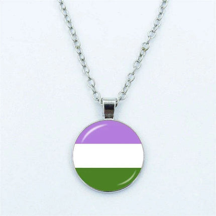 Vibrant Customizable Rainbow Glass Pendant Necklace for Love and Pride Celebration - Très Elite