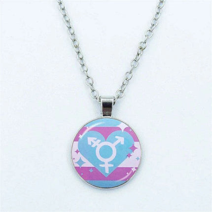 Vibrant Customizable Rainbow Glass Pendant Necklace for Love and Pride Celebration - Très Elite